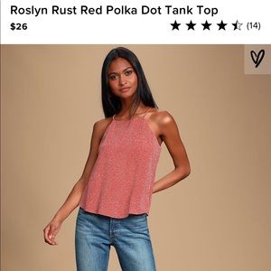 Lulus Roslyn rust red polka dot tank top